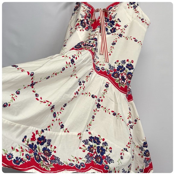 NWT Anthropologie Celandine Plunge-Neck Drop-Waist Floral Cotton Midi Dress, S - Picture 6 of 13